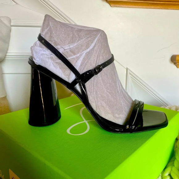 New in box - Sam Edelman size 10 Kit Slingback heel in black patent - Picture 1 of 5